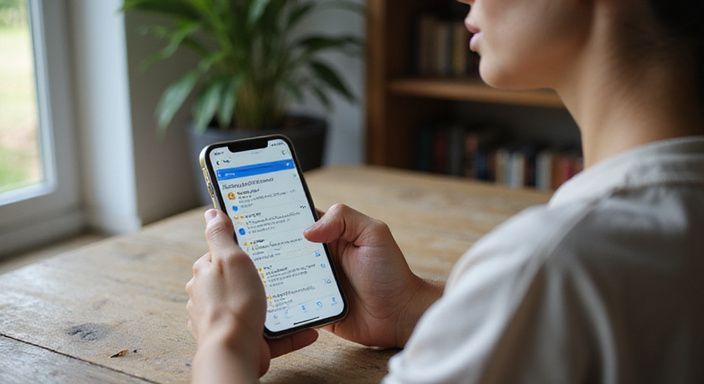 Eine Person scrollt durch Google Maps auf ihrem Smartphone.
