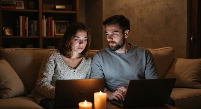 Ein Paar sitzt zusammen auf einem Sofa und suche sexkontakt in Waadt.